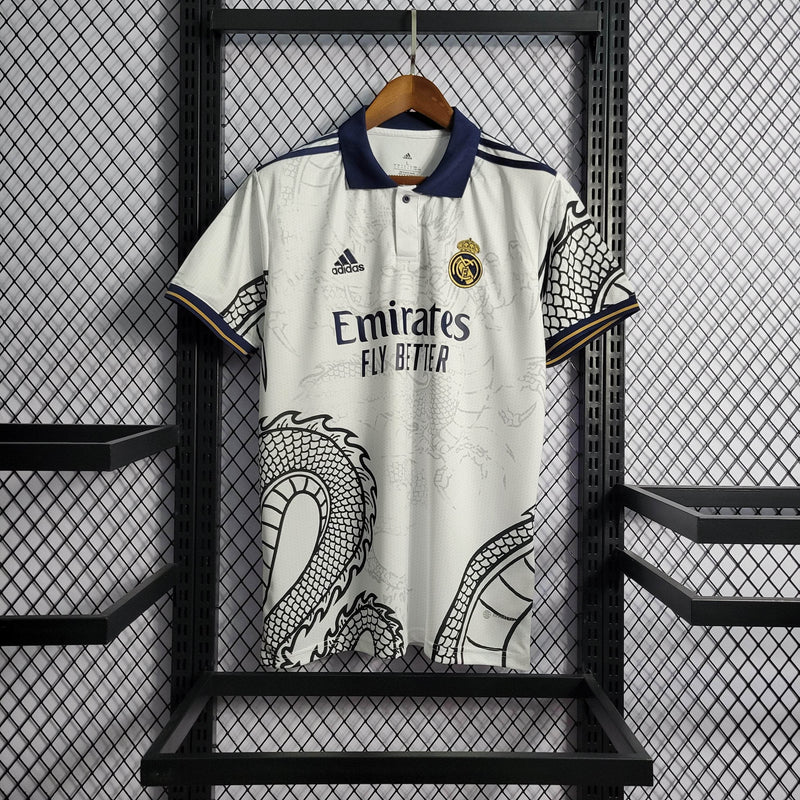 CdC Camisa Real Madrid Edição Dragão Branca 23/24 - Versão Torcedor