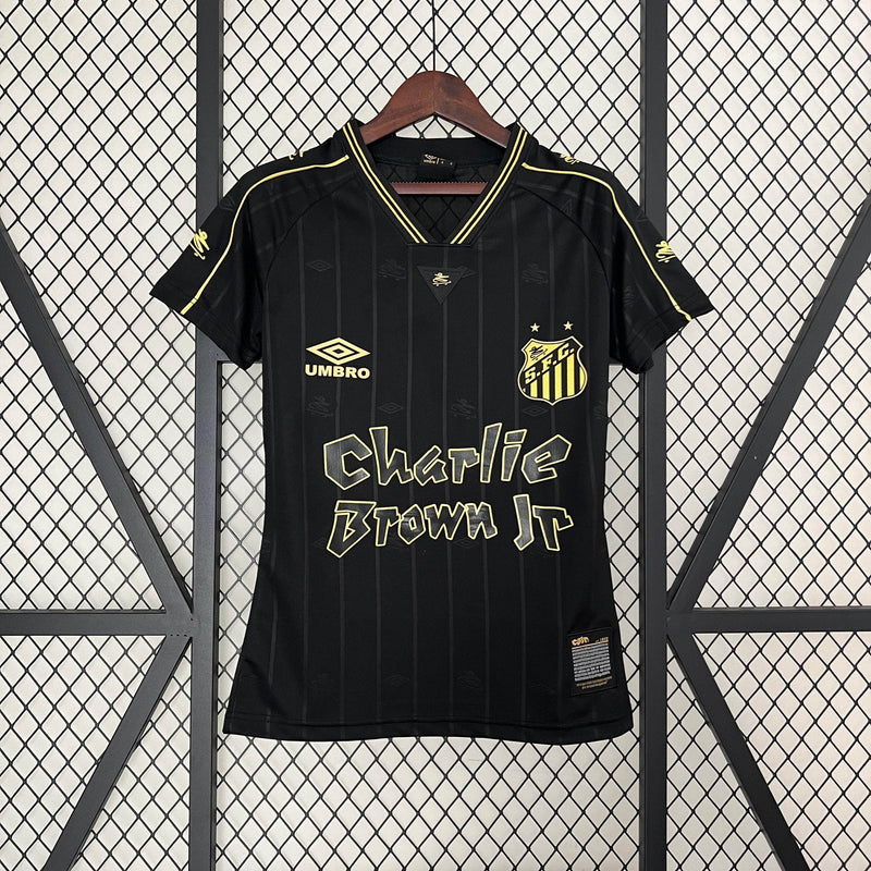 CdC Camisa Santos Edição Charlie Brown Preta 24/25 - Versão Feminina