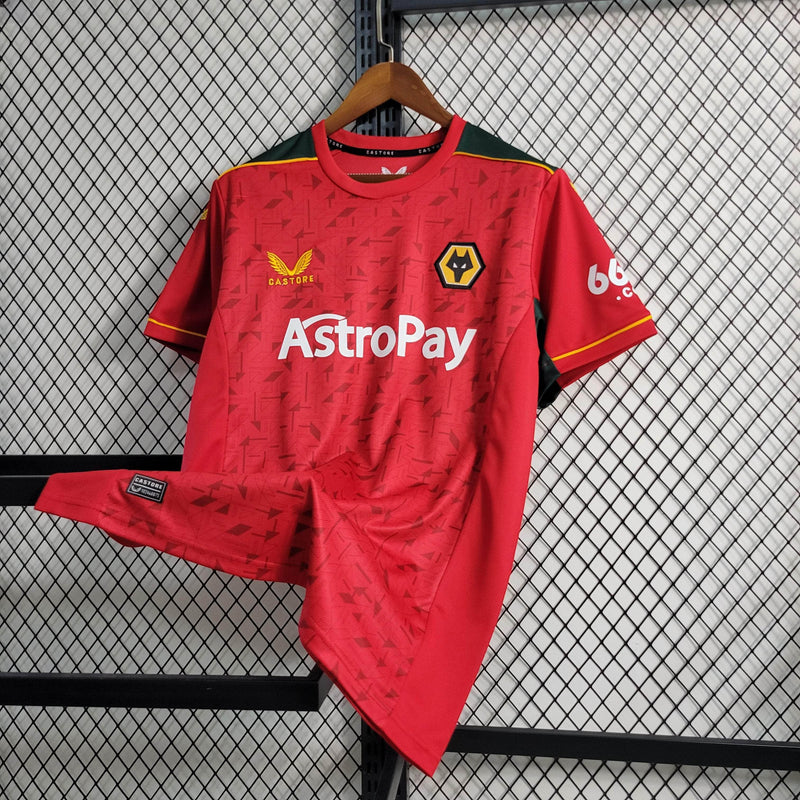 CdC Camisa Wolverhampton Goleiro Vermelha 23/24 - Versão Torcedor